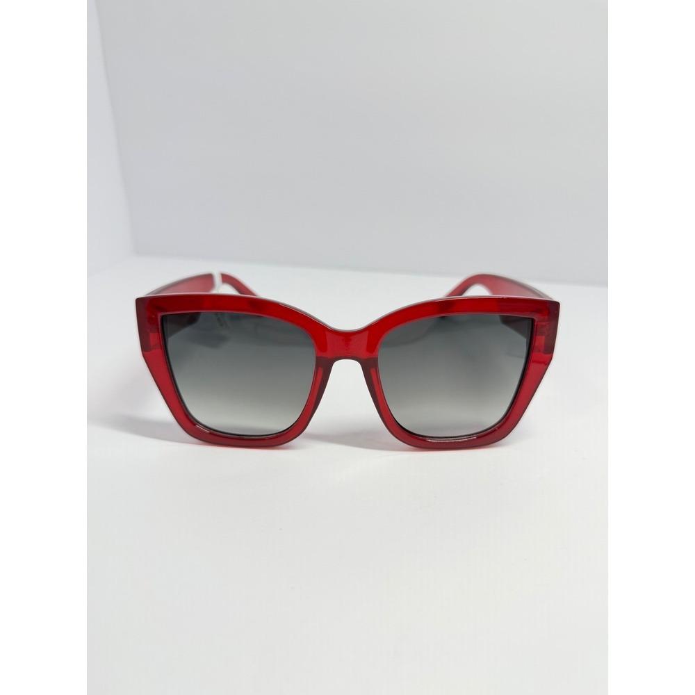 Torrid Red Classic Oversized Retro Chic Square Sunglasses Translucent Frame
